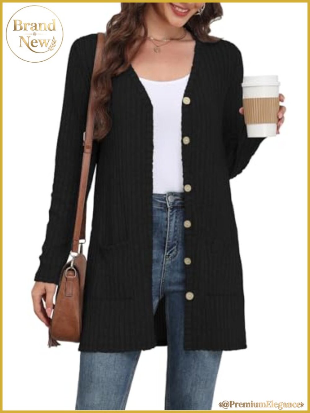 Women's Long Sleeve Lightweight Cardigan Sweater with Pockets S-3XL